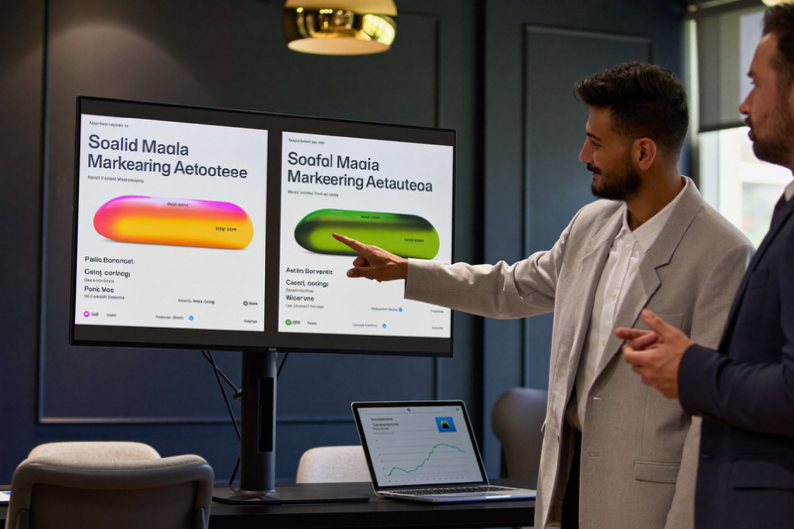 Business dashboard on a monitor