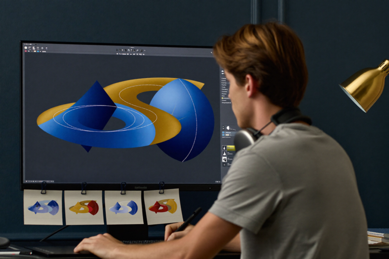 Marketing campaign visuals on screens