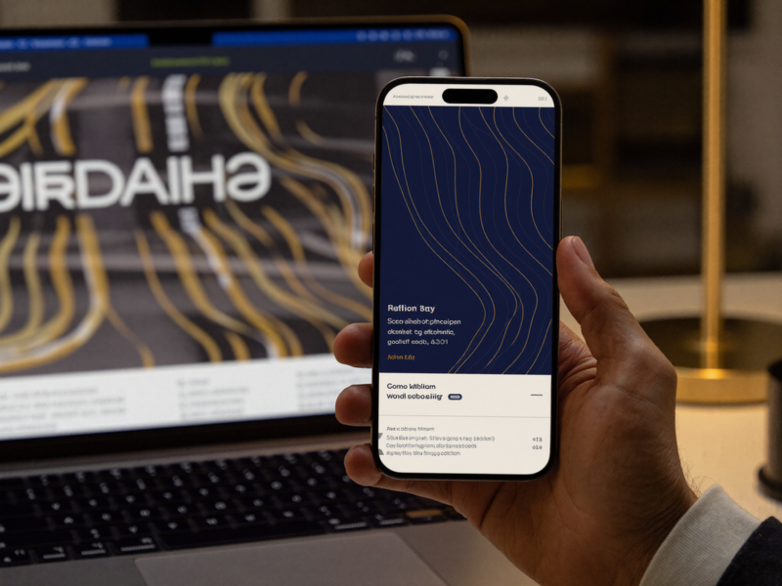 Banking app screens on phones