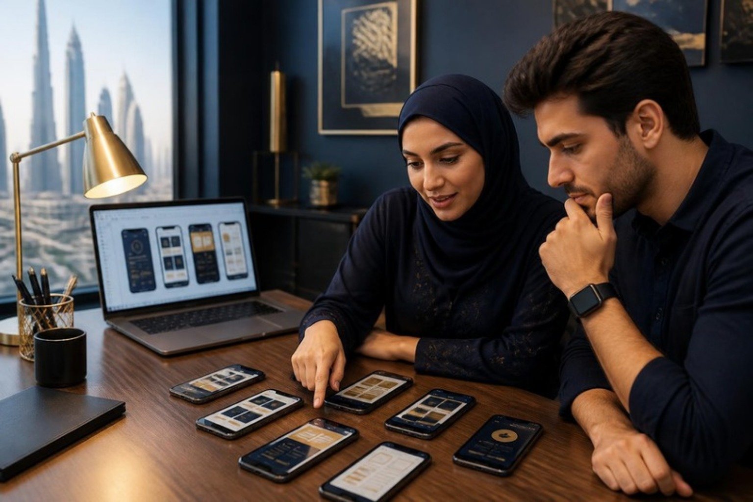Banking app screens on phones
