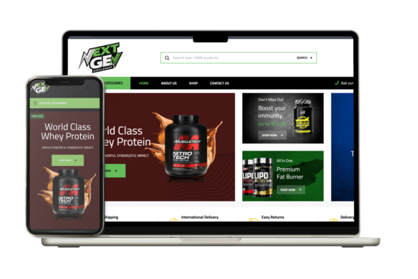 Next Gen Supplements website
